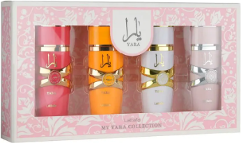 Kit Perfume Árabe Feminino Yara Collection EDP Lattafa 4 Unidades 25ml